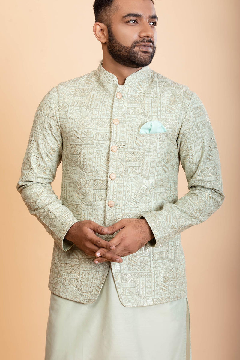 Mint Green Collared Bundi